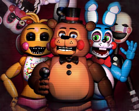 He wears a red and blue vertically striped shirt with two black buttons down the middle. . Toy animatronics fnaf